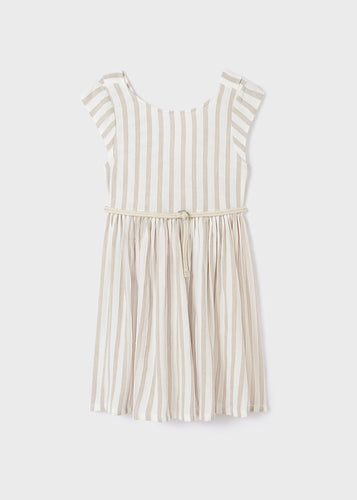 Striped Linen Belted Dress