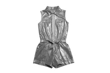 Load image into Gallery viewer, Silver Leather Romper