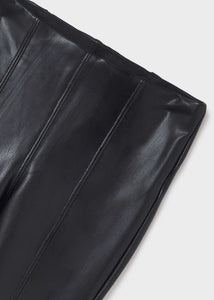 Panel Synthetic Leather Legging
