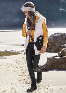 Panel Synthetic Leather Legging