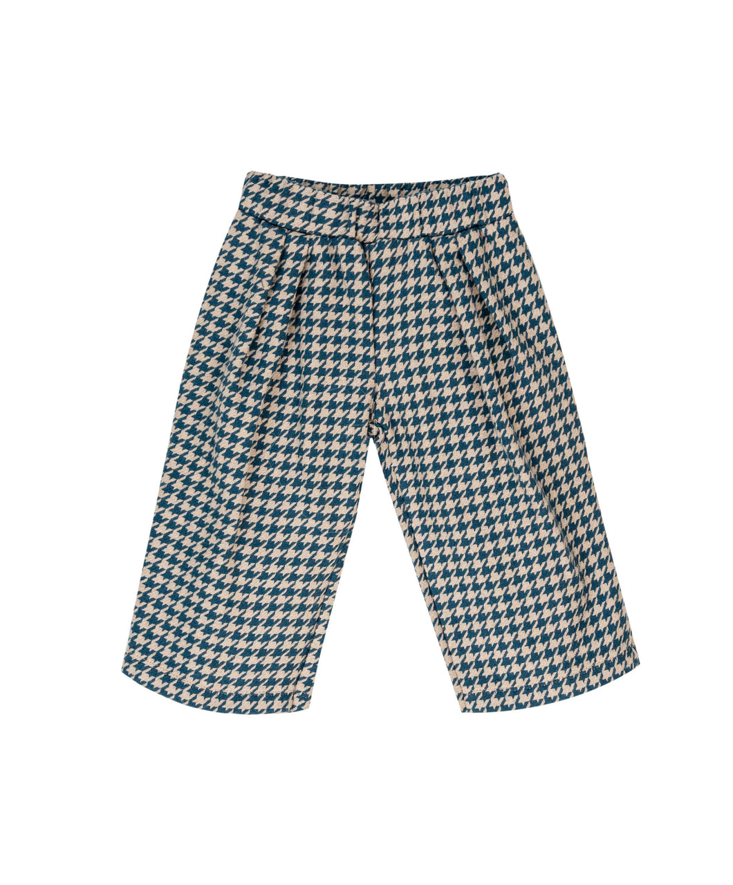Wide Leg Flannel Houndstooth Trouser