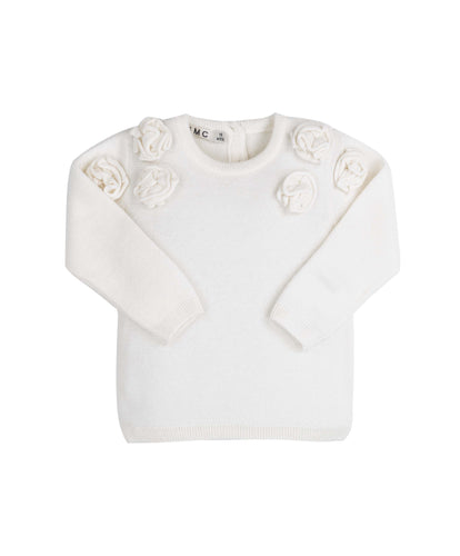 Knit Rosette Pullover Sweater