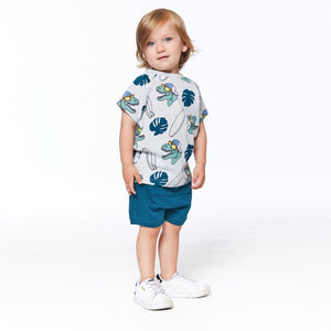 Jersey Leafy Dino Short Set