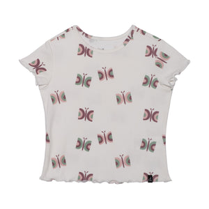 S/S Printed Butterfly Top