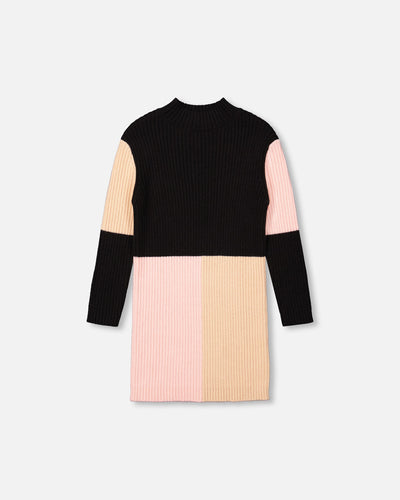 Ribbed Color Block Sweater Dress