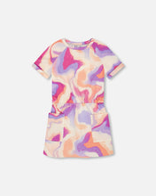 Load image into Gallery viewer, S/S Multi Swirl French Terry Dress