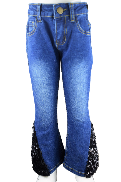 Sequin Bell Bottom Jeans