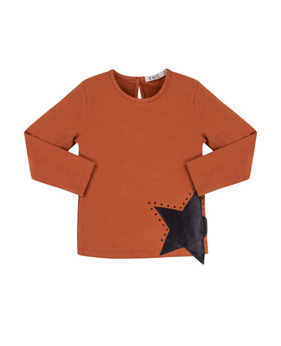 Leatherette Star Patch L/S Tee