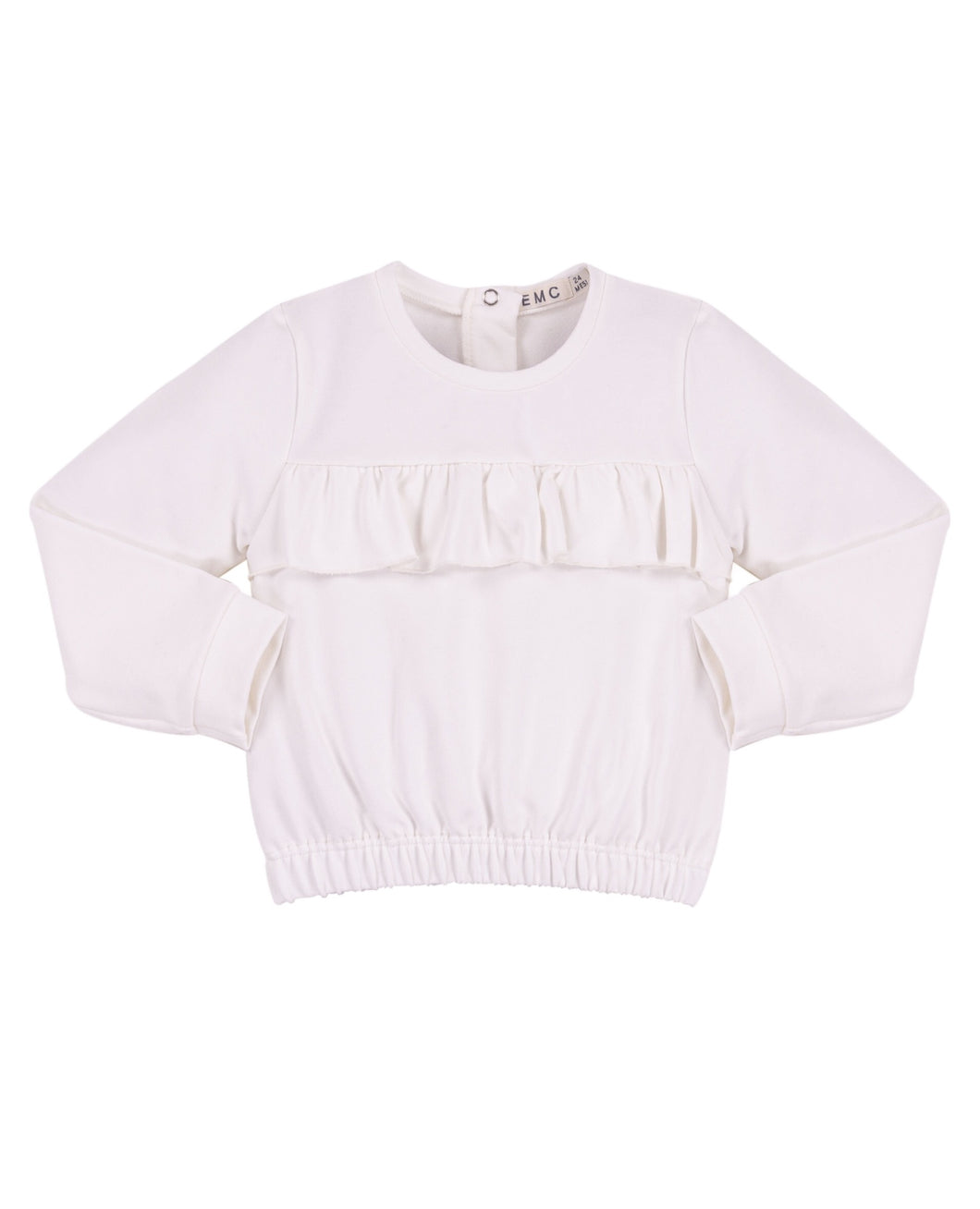 Elastic Ruffle Fleece Sweatshirt