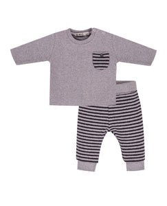 Melange & Stripe Knit Set