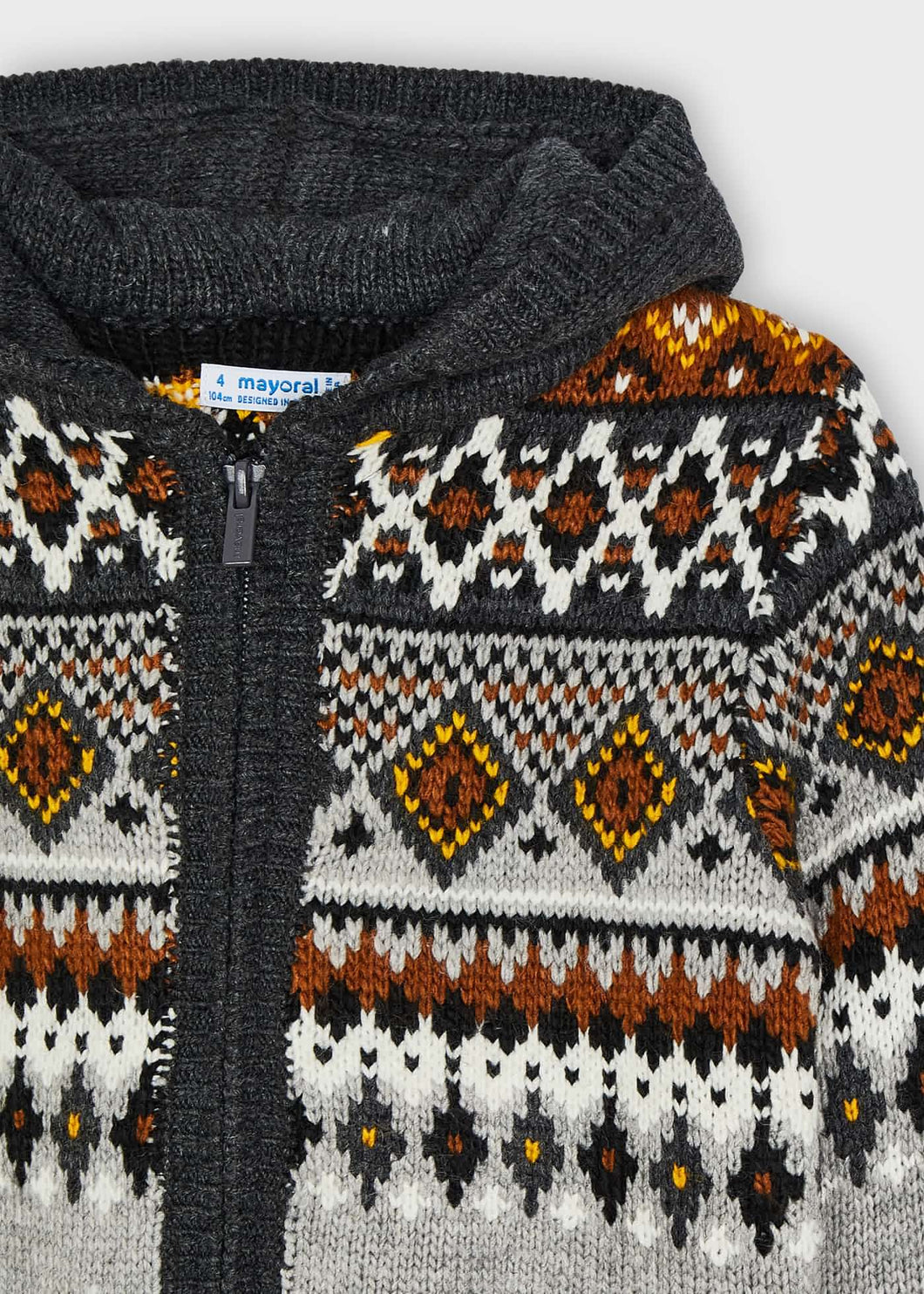 Jacquard Hooded Pullover