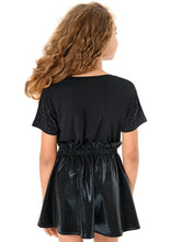 Load image into Gallery viewer, Crackle Leather Moto Skirt