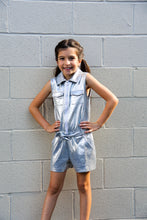 Load image into Gallery viewer, Silver Leather Romper