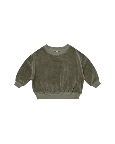 Velour Relaxed Sweat Set- Forest