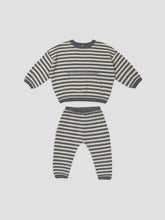 Load image into Gallery viewer, Waffle Sweater + Pant Set- Navy Stripe