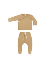 Load image into Gallery viewer, L/S Wrap Top &amp; Footed Pant Set- Honey