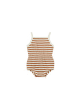 Load image into Gallery viewer, Waffle Cinch Romper- Clay Stripe