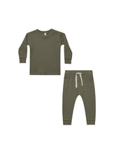 Load image into Gallery viewer, Waffle Top &amp; Pant Set- Forest