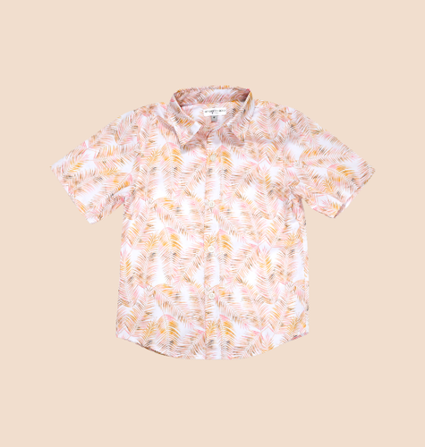 S/S Button Down Top- Tropical