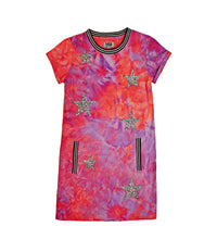 Load image into Gallery viewer, S/S Tie Dye Star Dress- Pink