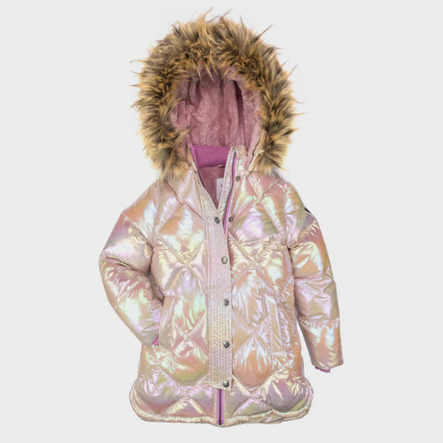 Sloan Puffer Coat- Rose Shimmer