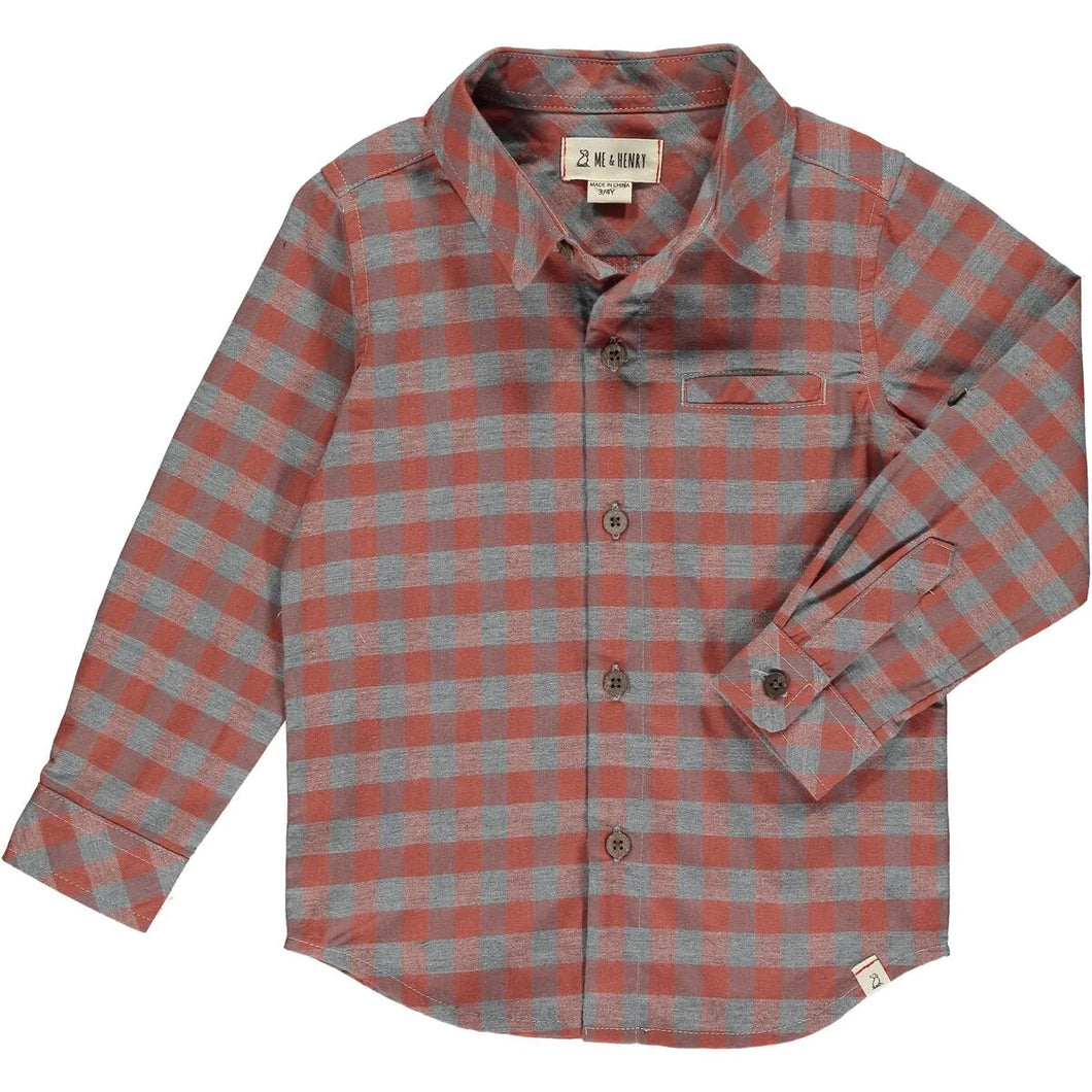 Atwood Woven Shirt- Grey/Rust
