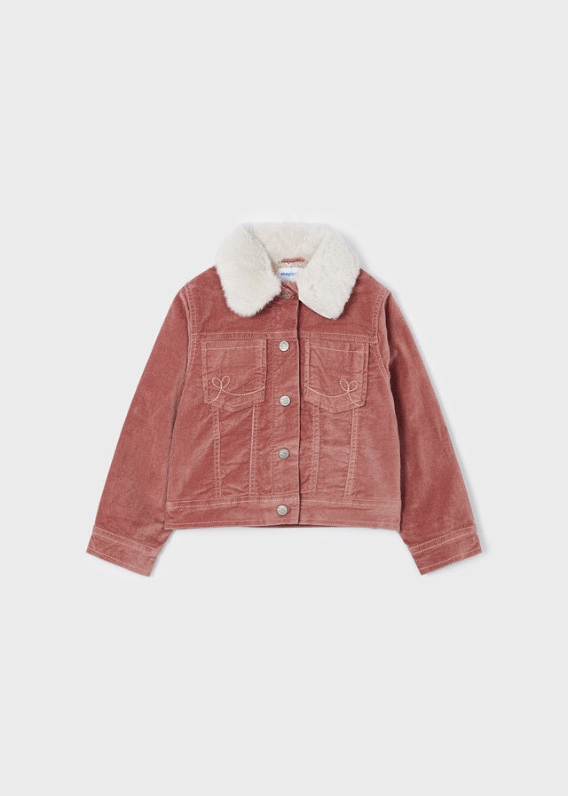 Corduroy jacket with fur best sale