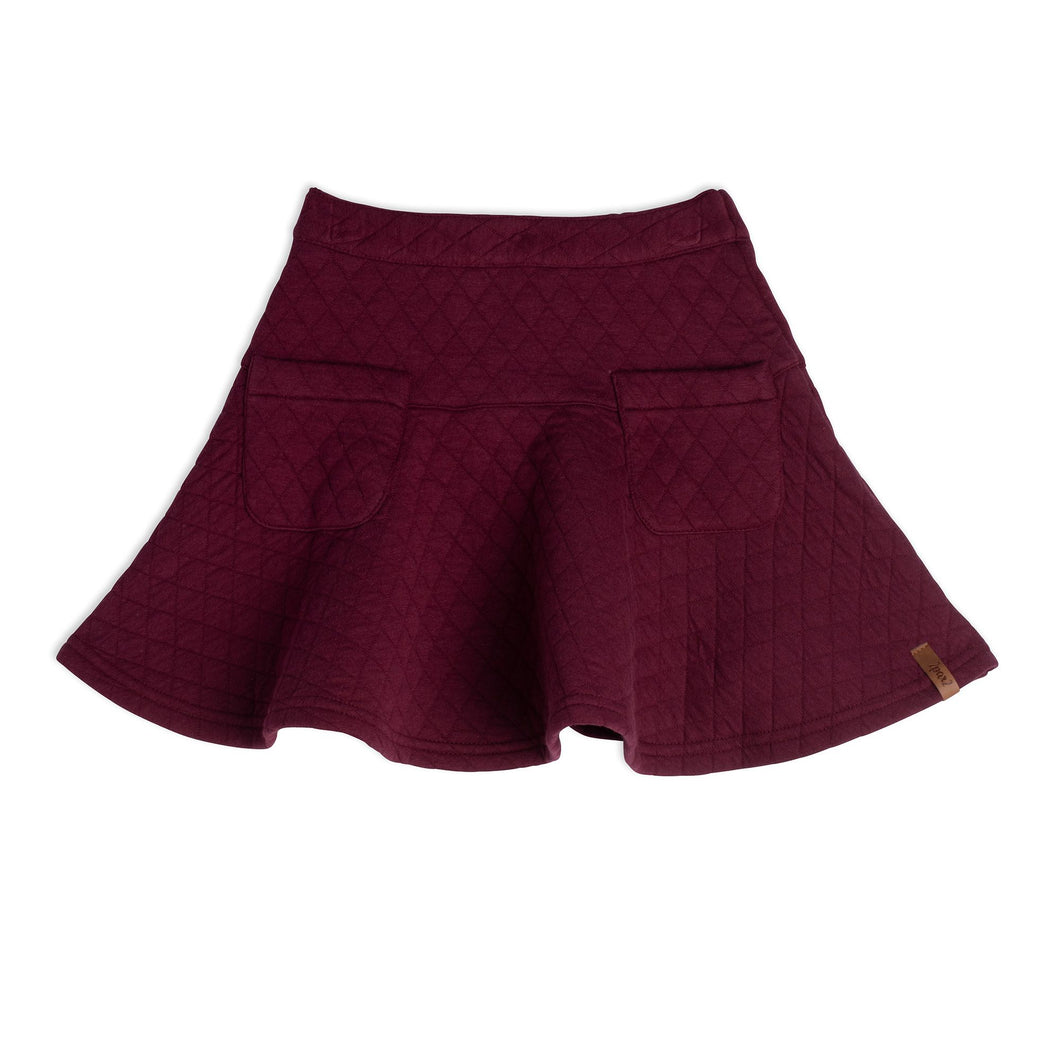 Pkt Detail Quilted Mini Skirt