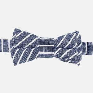 Striped Linen Bow Tie