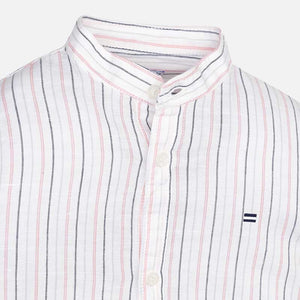 L/S Striped Linen Mao Shirt