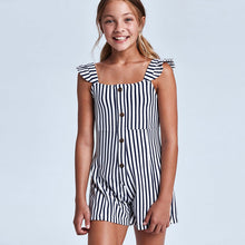 Load image into Gallery viewer, Lurex Striped Nautical Romper