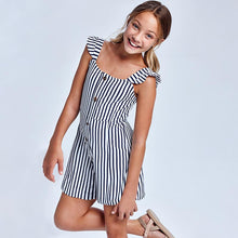 Load image into Gallery viewer, Lurex Striped Nautical Romper