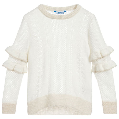 Ruffle Sleeve Shimmer Sweater