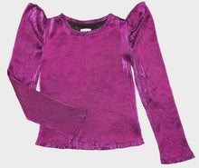 Load image into Gallery viewer, L/S Metallic Puff Sleeve Top