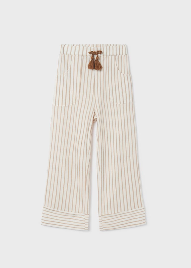 Striped Crop Tassel Pant