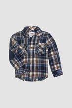 Load image into Gallery viewer, Flannel Shirt- Navy/Brown Plaid
