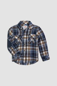 Flannel Shirt- Navy/Brown Plaid